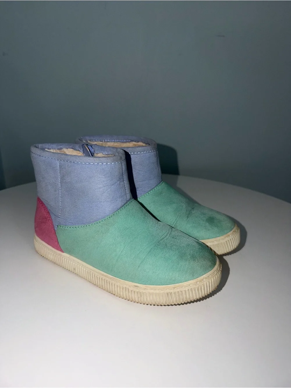 Cat & Jack Colorblock Kids Ankle Boots in Mint, Lavender & Pink